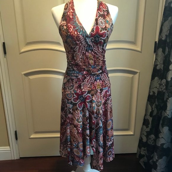 Worship HalterneckDress Paisley Patter Size Small - Picture 1 of 3